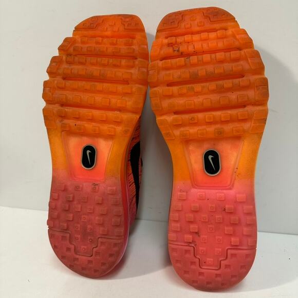 EUC Nike WMNS Flyknit Air Max Total Orange/Black/Pink/Fireberry Running Shoe 9 - Picture 12 of 12